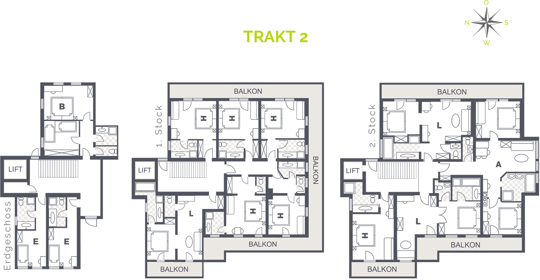 Wing 2 - ground floor, 1st floor and 2nd floor