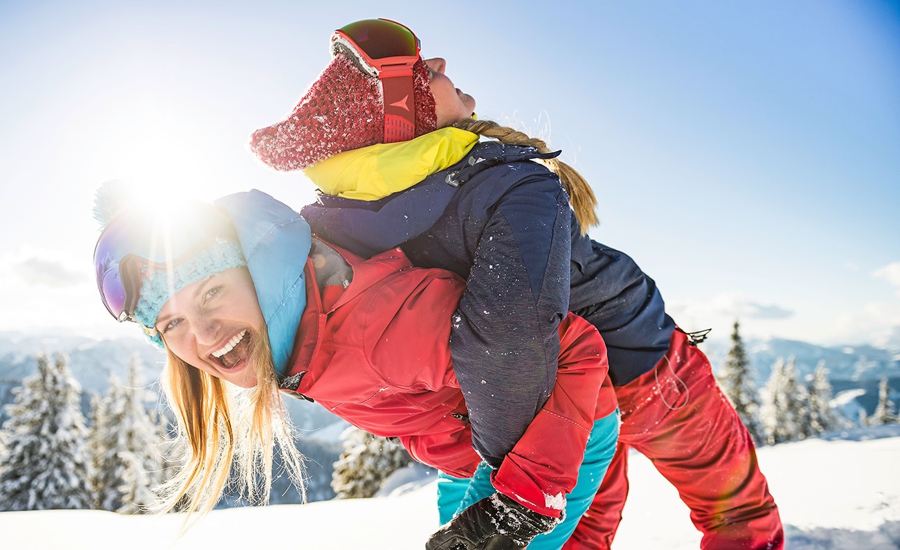 Ladies having fun in the snow