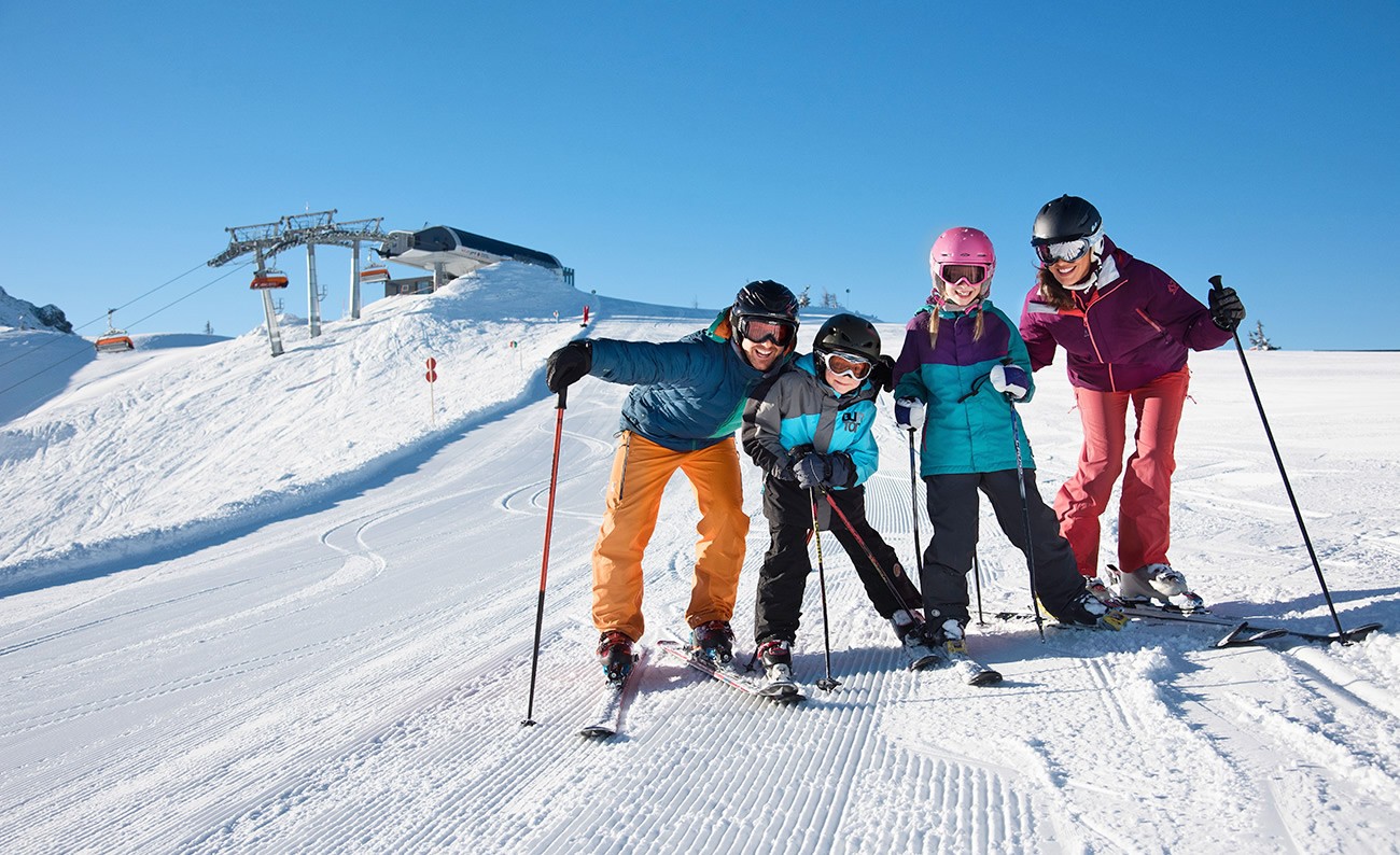 Family on the pistes