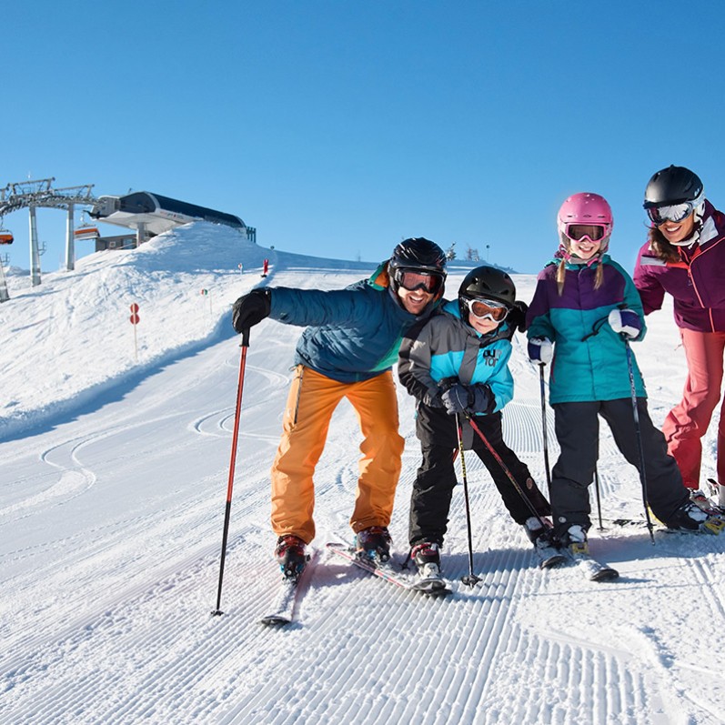 Family skiing holiday